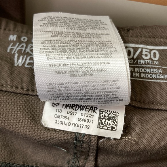 Mountain Hardware Basin Trek Pants Brown 40/50 Lightweight Adjustable Hiking - Picture 14 of 14